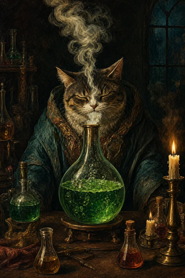 Дьявол — Кот, вдыхающий сладкий дым