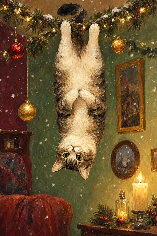 Повешенный — Кот, застрявший в гирлянде