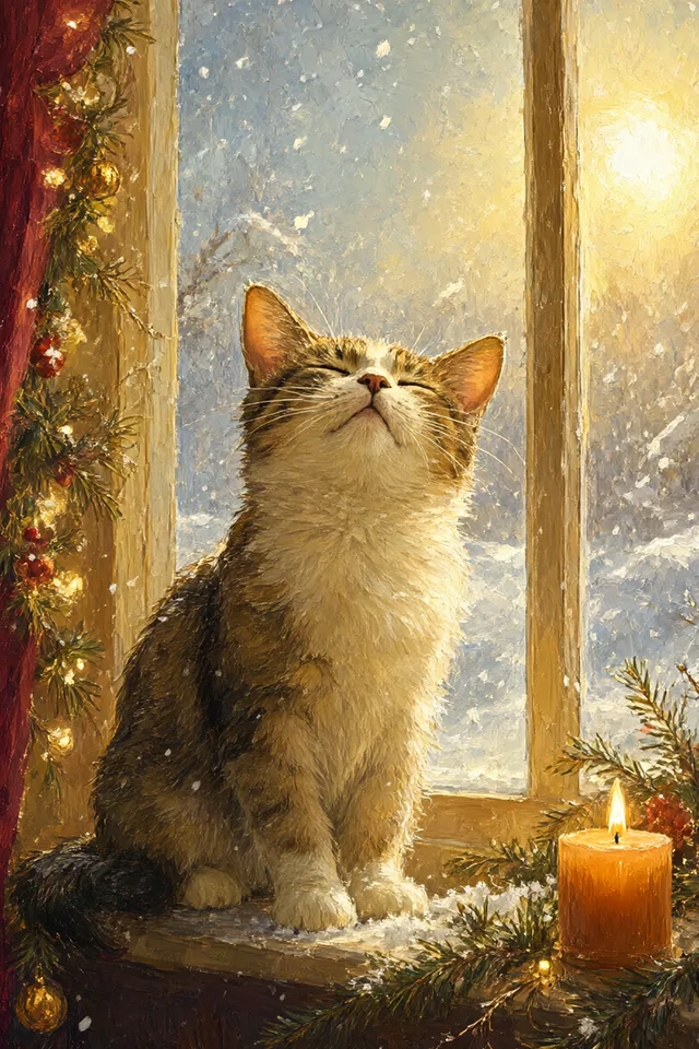 Солнце — Кот на снежном солнце
